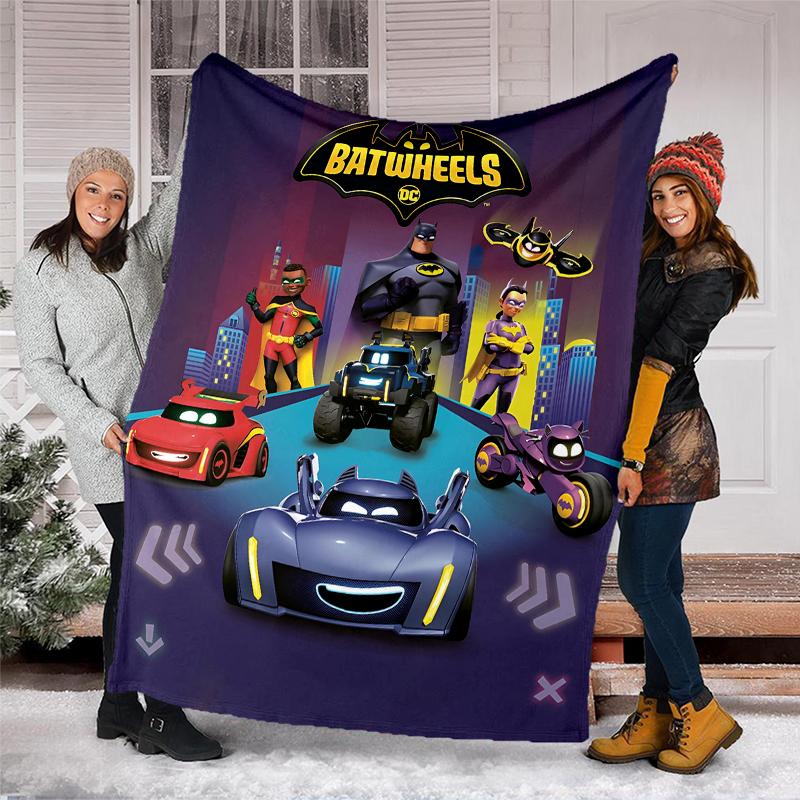 Batwheels Theme Printed Blanket Perfect For Couch Bed Travel Outdoor Use Machine Washable Cozy Durable