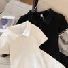 2026 Summer Pure Desire White Polo Collar Dress - Hip-Hugging Short Skirt for Women