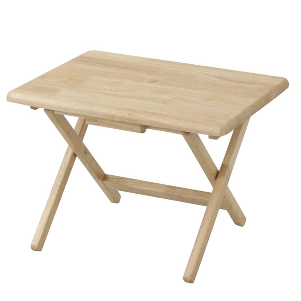 Yamazen STR-50L(NA) Folding Side Table, Wooden, Low, 49cm Wide x 38cm Deep x 35cm High, Fully Assembled, Natural