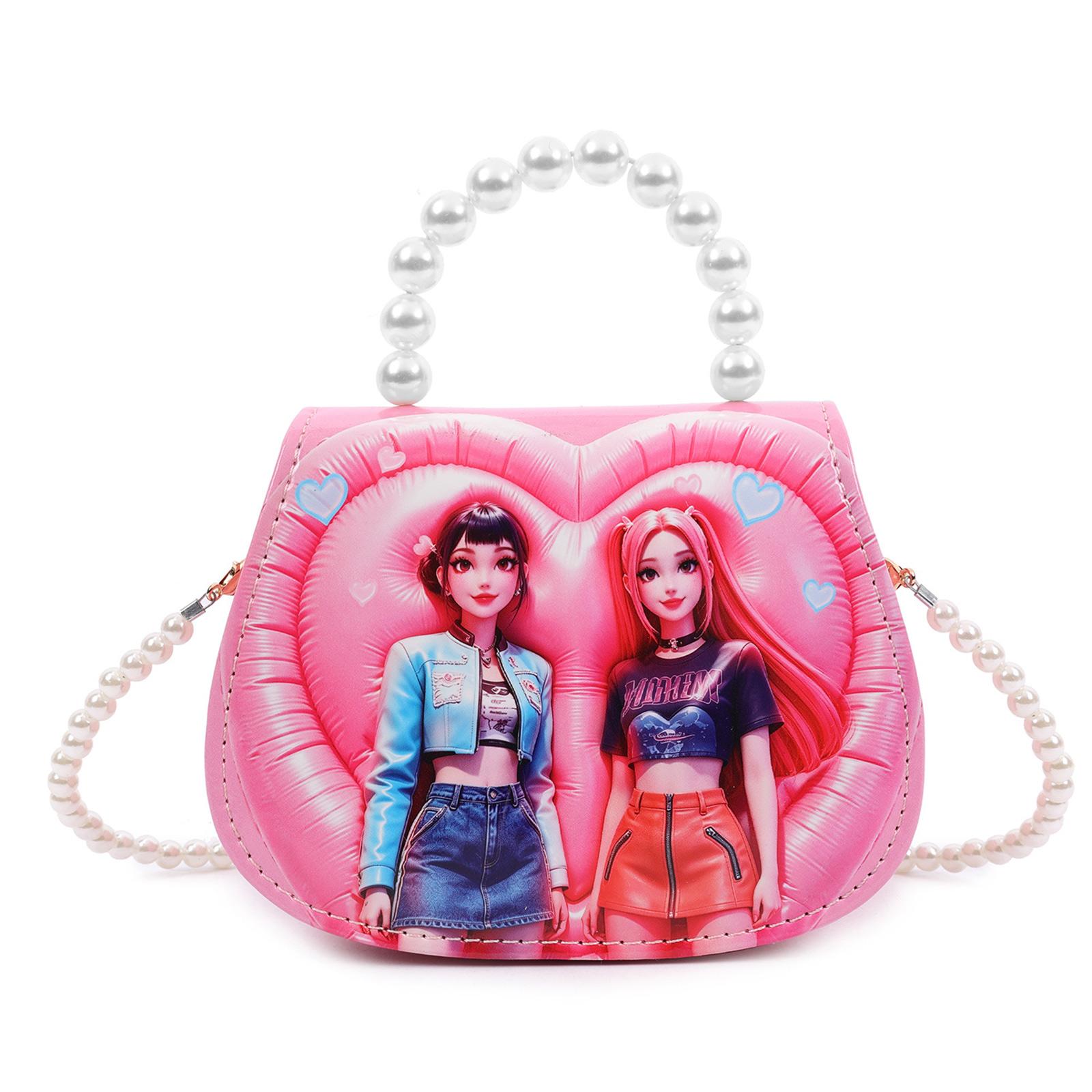

Children s Small Purse Kpop Style Coin Bag Anime Inspired Design Pearl Handle Crossbody Bag for Kids One Size кавун червоний колір