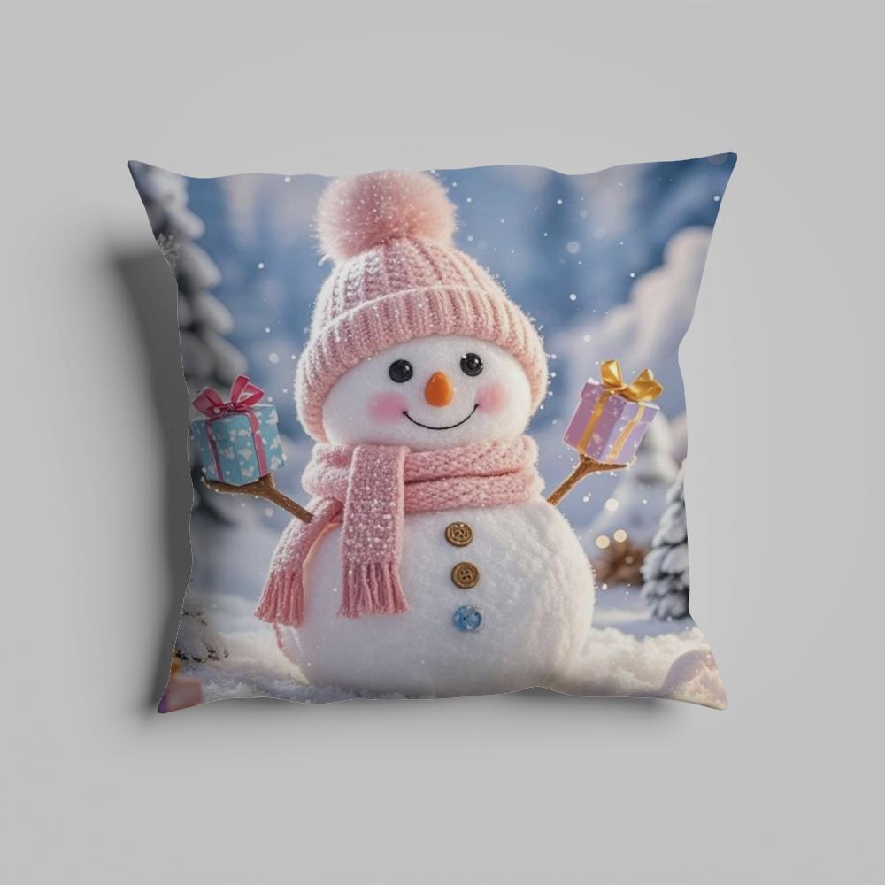 Pillow Case Luxurious Home Office, Sofa Decorative Multi Sized Car Seat Cushions, Pillowcases Snowman Cute Lovely Cartoon