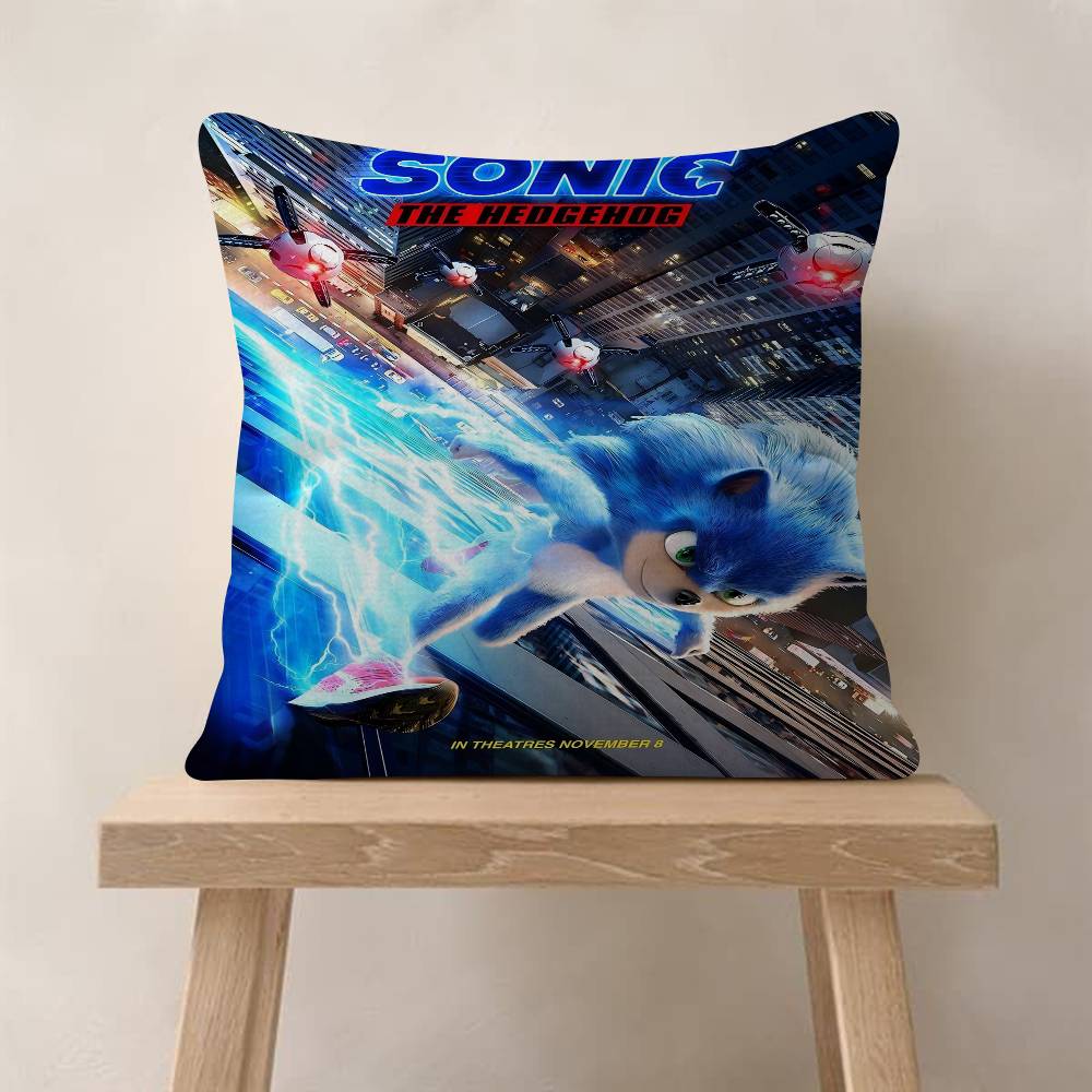 PC Classic Anime SSonic Characters Pillow Cushion Cover Pillowcase Living Room Sofa Home Decor Customized