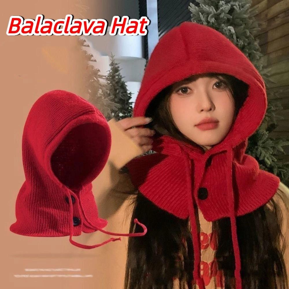 Pullover Hat Ear Protection Hat Simple Winter Cap Creative Knitted Hat Female/Girls