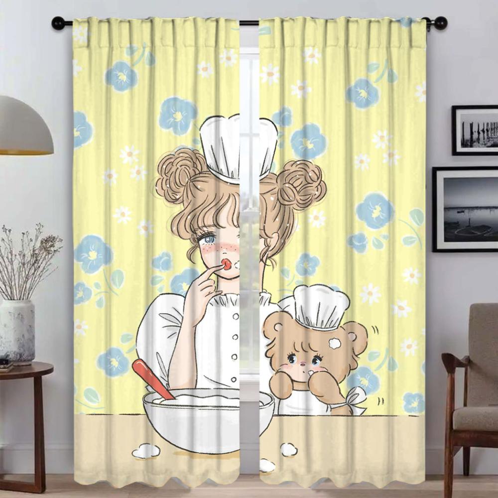 

MikkoS Раздел Затемняющие Шторы для Комнаты 2 Панельные Шторы Украшения Хэллоуина Детская Комната Домашний Интерьер Шторы Оттенки Гостиная W50xH70cmx2pcs-CL