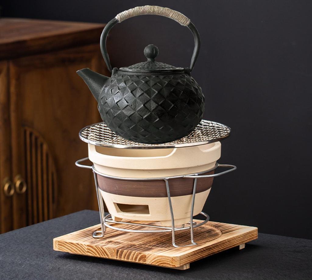 HwaGui Nambu Ironware Iron Kettle, Teapot, Stylish, IH Compatible, Iron Supplement, Iron Kettle, Teapot with Whisk for Scattered Tea, 1000ml (Diamond)