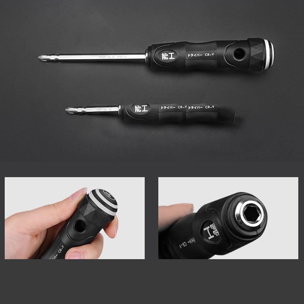 Double-Use Screwdriver Removable Hand Tool Chrome Vanadium Steel Repair Tool Handle Flathead Screw Driver