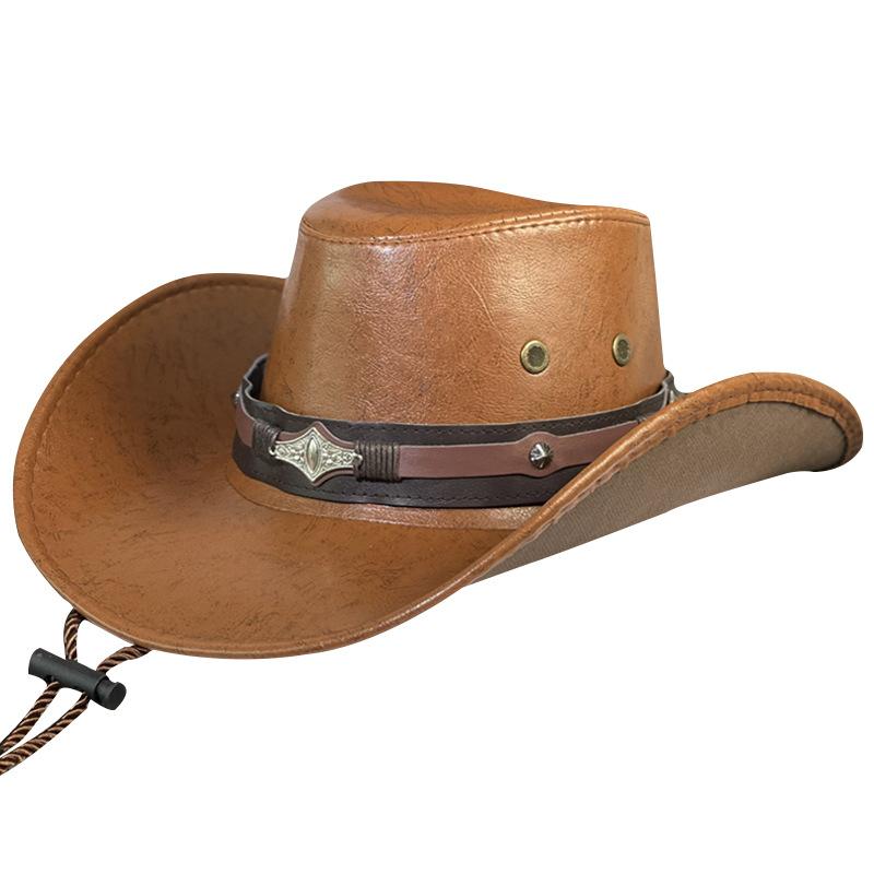 Men's and women's spring and autumn outdoor sunscreen visor hat travel knight hat western cowboy hat big edge Tibetan jazz hat