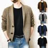 Herren Pullover Strickjacke Revers Slim Freizeit Einreiher Einfarbig Lässige Strickjacke