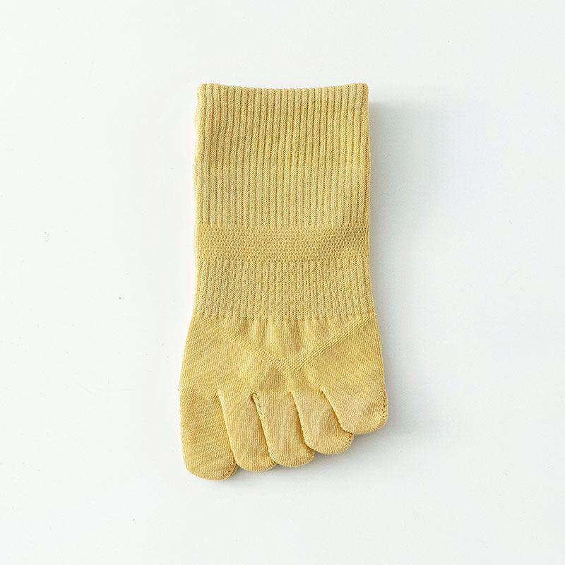 Damskie oddychające bawełniane skarpetki z siateczki na palce - Pięciopalczaste, Przeciw otarciom, Jednokolorowe, Krótkie letnie skarpetki sportowe