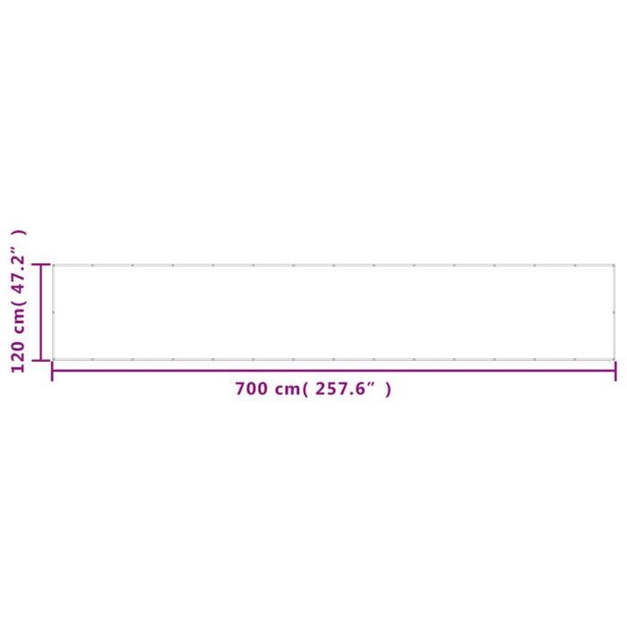 VidaXL Écran de Balcon, Brise-vue de Jardin, Écran de Protection, Écran d'Intimité Terrasse Extérieur, Crème 120x700 cm 100% 4000207