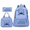 Large Capacity Schoolbag with Shoulder Strap; Student Three-piece Pencil Case Set