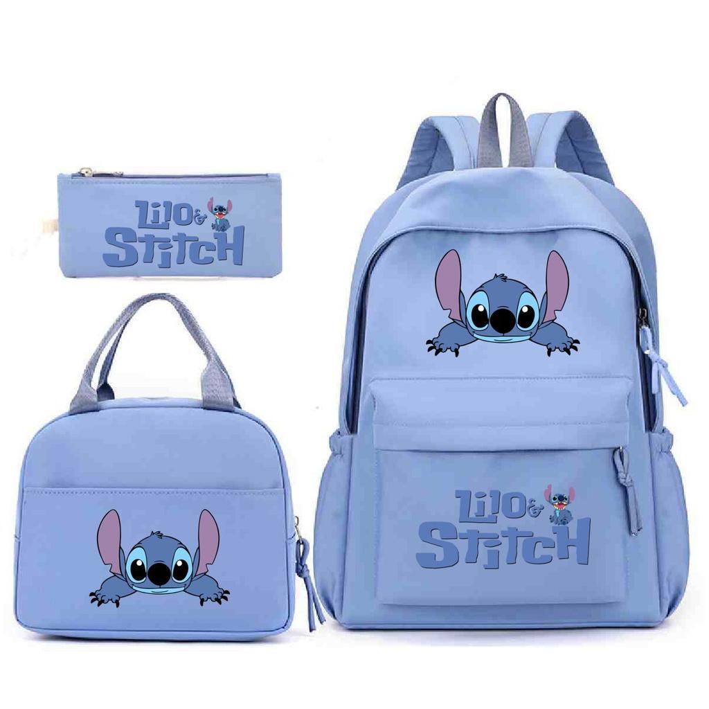 Large Capacity Schoolbag with Shoulder Strap; Student Three-piece Pencil Case Set