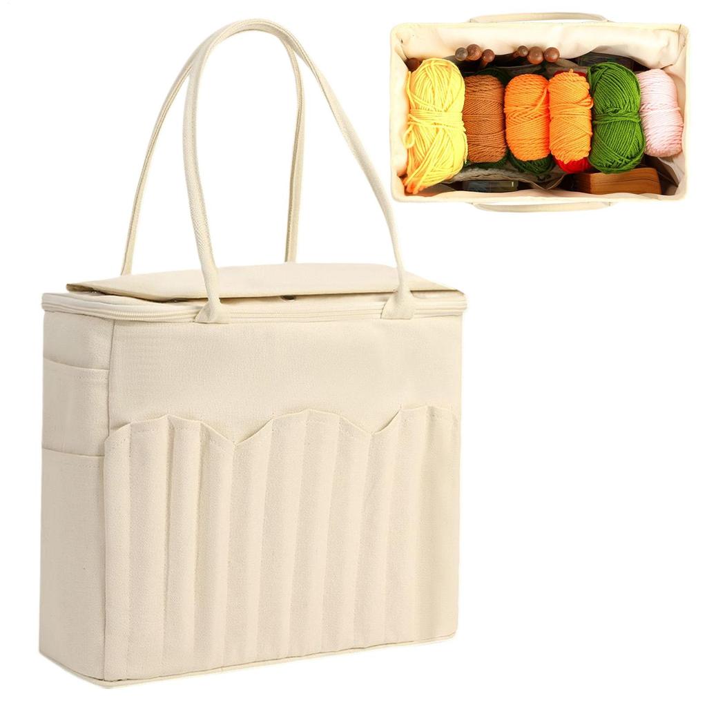 Knitting Crochet Organizer Large Capacity Yarn Organizer Bag Portable Organizer Tote Crochet Project Bag Knitting Travel Tote
