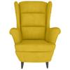 Mustard Yellow Velvet Armchair with Footstool