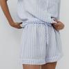 New European and American striped short-sleeved shorts pure cotton two-piece set soft and comfortable pajamas women's loungewear