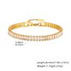 Luxury Shiny Cubic Zircon Stainless Steel Bracelet for Women, Waterproof Tennis Chain Openable Bangle, Fashion Elegant Jewelry