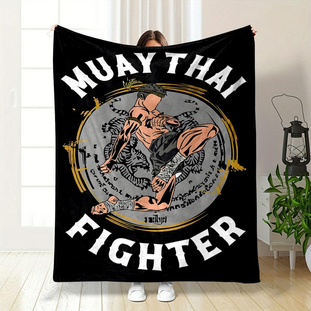 Koc Wojownika Muay Thai Koc do sypialni Koc do salonu Kanapa Koc na przerwę obiadową Miękki koc dla Przyjaciela Festiwal Prezent