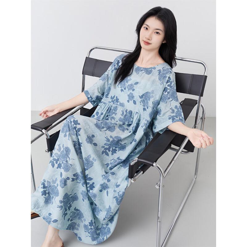 Aiyilian Summer Printed Retro Dress M