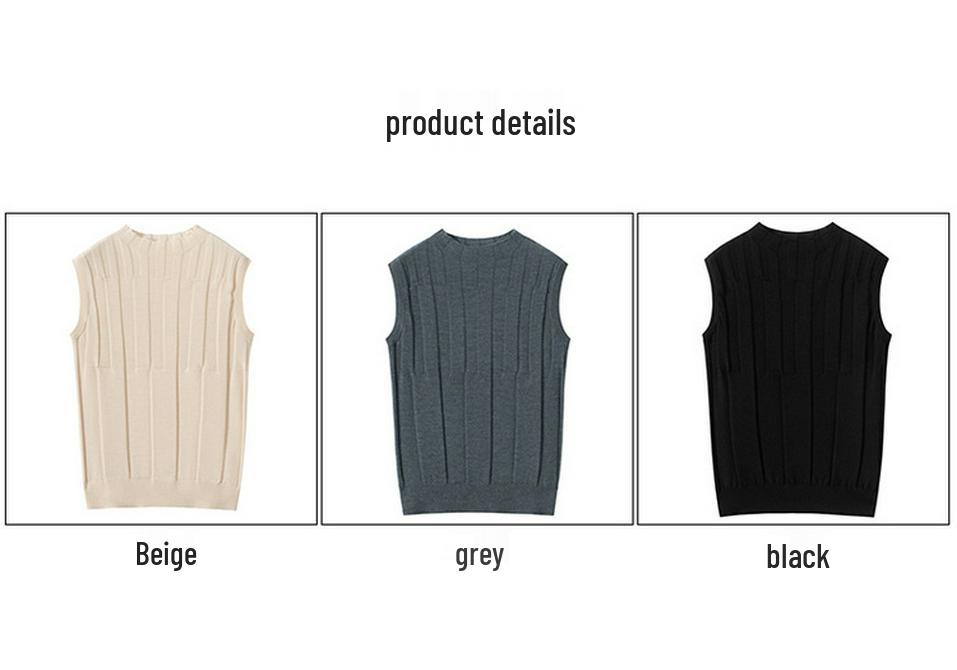 Versatile Round Neck Sleeveless Ice Silk Knit Vest – Breathable Solid Color Top