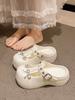 Fashion House Slippers Platform Glitter Slides Butterfly-Knot Shoes Cover Toe Fashion Rivet Summer Clogs Woman Jelly Flat Luxury Beach C