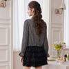 Women's Lace Patchwork Plaid Blouse