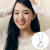 [Rosemont] Silver Long Necklace Deer Heart Ra25C12J