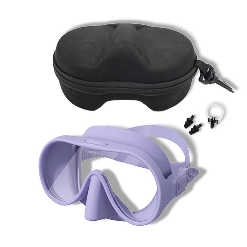 NEW Tempered Glass Freediving Mask Snorkeling Set Foldable Snorkel Diving Mask All-Inclusive Silicone