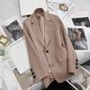 Damen Einfarbig Casual Tasche Blazer Anzug Koreanische Mode Langarm Strickjacke Multi Farben Blazer Jacken