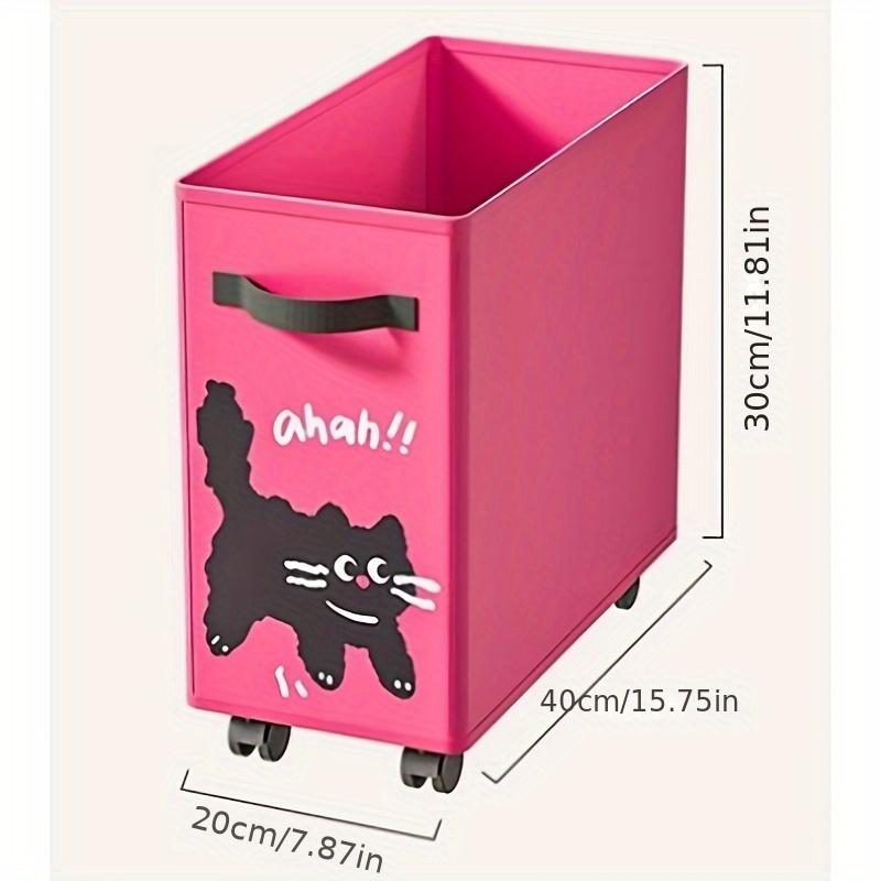 Niedlicher Rollwagen, Tragbare Aufbewahrung mit Rädern, Mehrzweck-Aufbewahrungsbox, Cartoon-Tierdruck