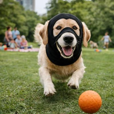 Elastische Hundegesichtsmaske Atmungsaktiv Frostschutz Hund Beruhigende Ohrenschützer Weich Warm Bequem Hund Erholung Kopfbedeckung Outdoor Aktivität