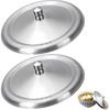 2Pcs Stainless Steel Cup Covers, 4.8Inch Coffee Mug Lid, Metal Tea Cup Cover, Universal Lid for Hot Tea Home Kitchen Camping, 12.M