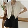 French Style V-Neck Short-Sleeve Blazer