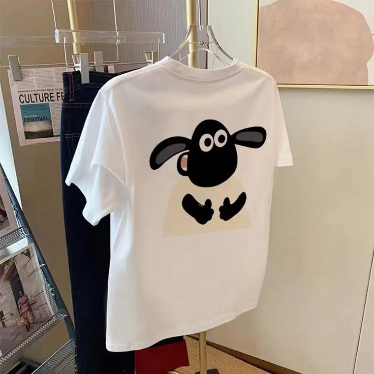 

Белая футболка с коротким рукавом из овечьей шерсти, женская летняя, в зарубежном стиле, свободного и универсального дизайна, нишевая, в гонконгском стиле, chc топ S белый