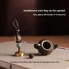 Mini Little Teapot Keychain Waterproof Openable Carved Teapot Pendant Woven Rope Beads Green Sandalwood Phone Chain