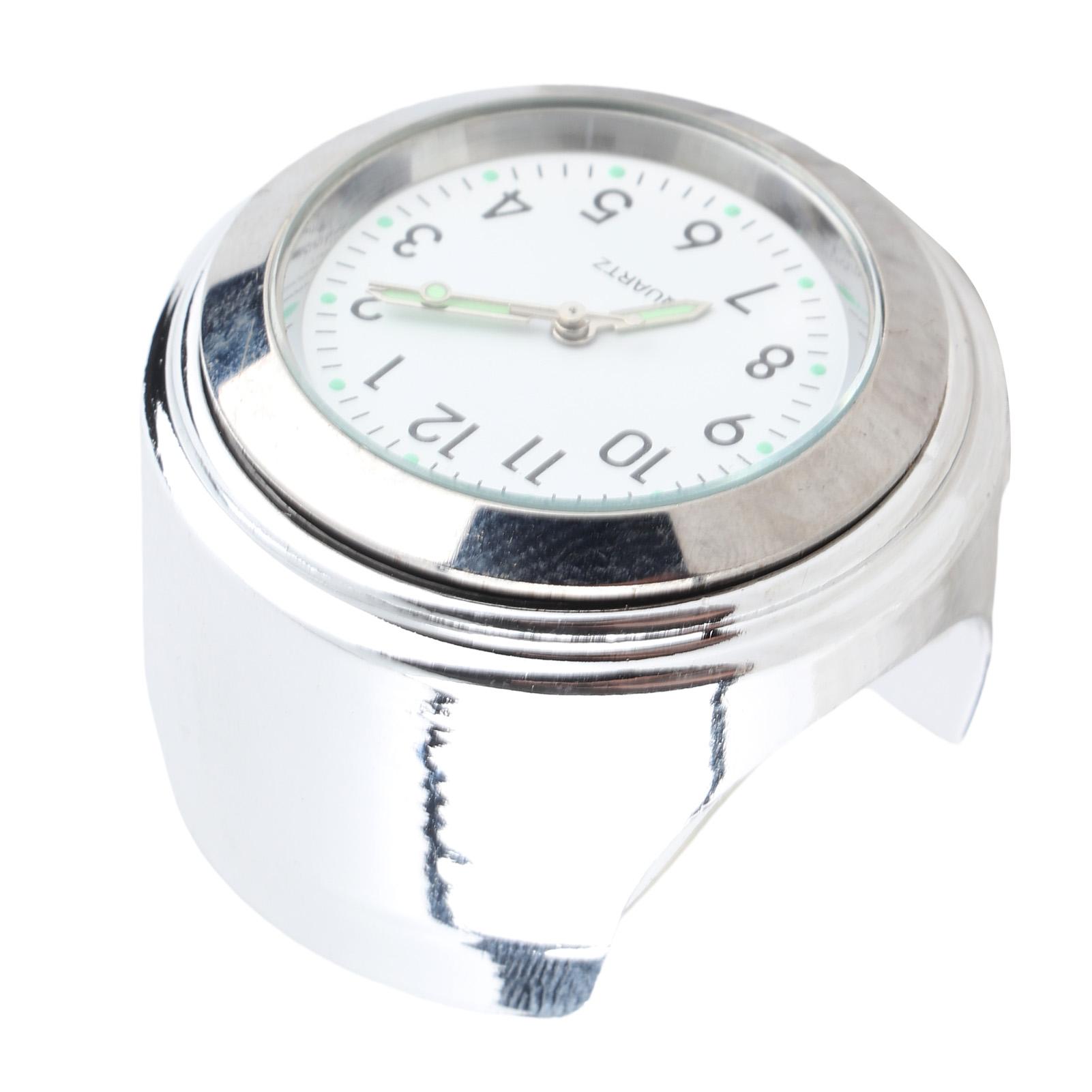 

Крепление для мотоцикла Часы Круглые Часы Алюминиевые Светящиеся Универсальные для руля 7 8 дюймов - 1 дюйм белый