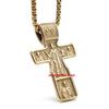 Gold Russian Orthodox St Saint Benedict Crucifix Cross Pendant Necklace Gift