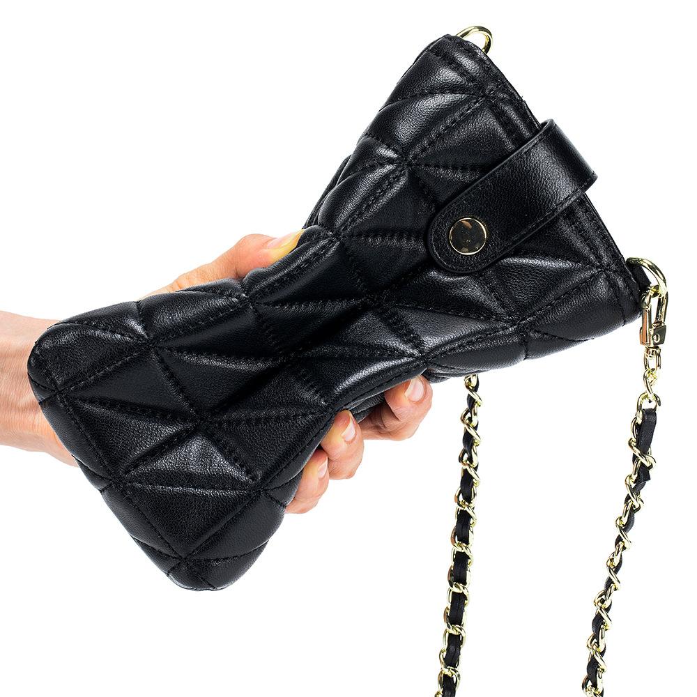 Sheepskin trend mobile phone bag women's bag new fashion diamond embroidered thread chain bag women's small fragrant wind single shoulder