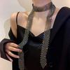 Schwarzes Langes Halsband Koreanische Dekoration Hemdkrawatte Mode Strass-Krawatte Performance
