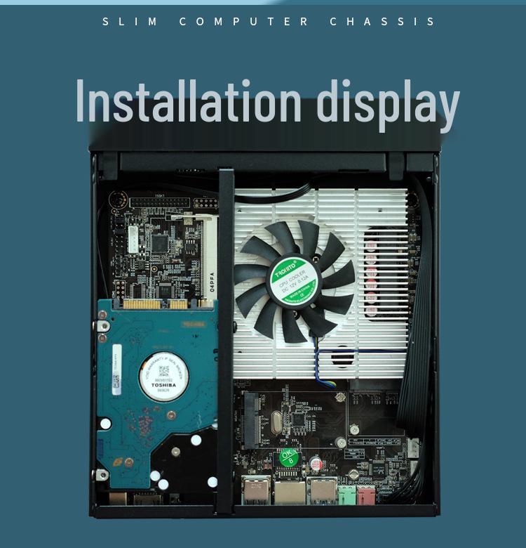 SKTC DX01 Schlankes Mini-ITX Desktop-Gehäuse mit VESA-Halterung