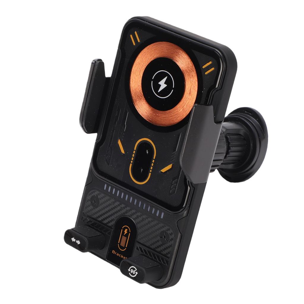 Car Phone Holder Wireless 15W Fast Auto Sensing 90 Degrees Rotation Vent Clip Phone Mount Black
