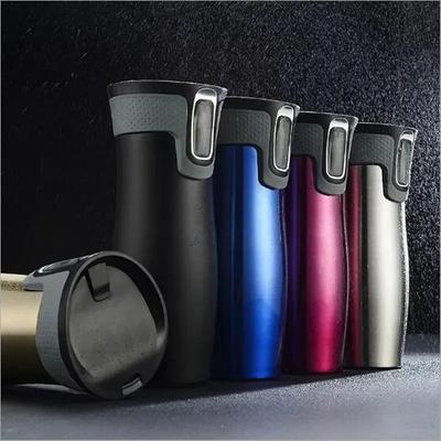450ml Edelstahl Doppelwand Reisebecher Auslaufsicher Thermobecher Kaffeetassen Auto Vakuumisolierung Thermische Wasserflasche