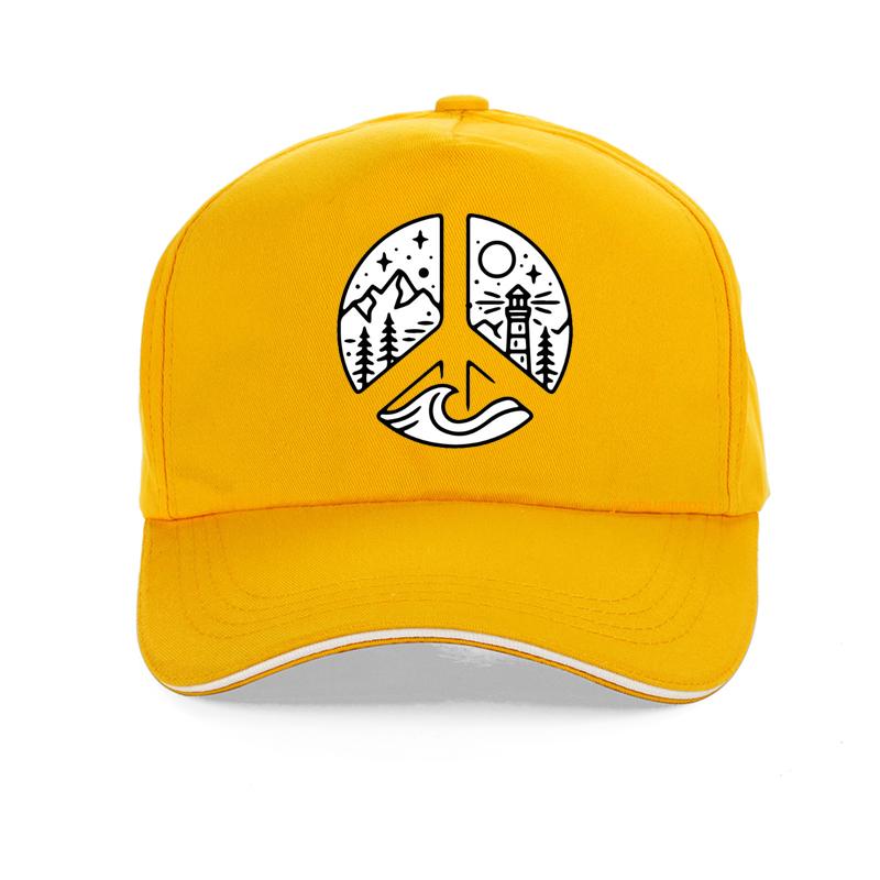 Creativity Design Camping Adventure World Peace Printing Hip-hop hat World Peace Sign baseball cap pop Unisex Women Bonnet