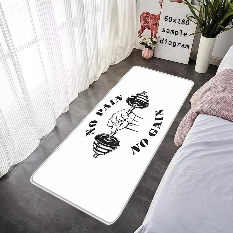 Floor Mat GYM Exercise Time Non-slip Foot Rug for Entryway Kitchen Water Absorbed Rugs Bedside Mats Hallway Carpet Home Decor