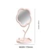 1pc Cream Flower Desktop Makeup Mirror High Definition RotatableDressing Table Mirror for Office Student Dormitory