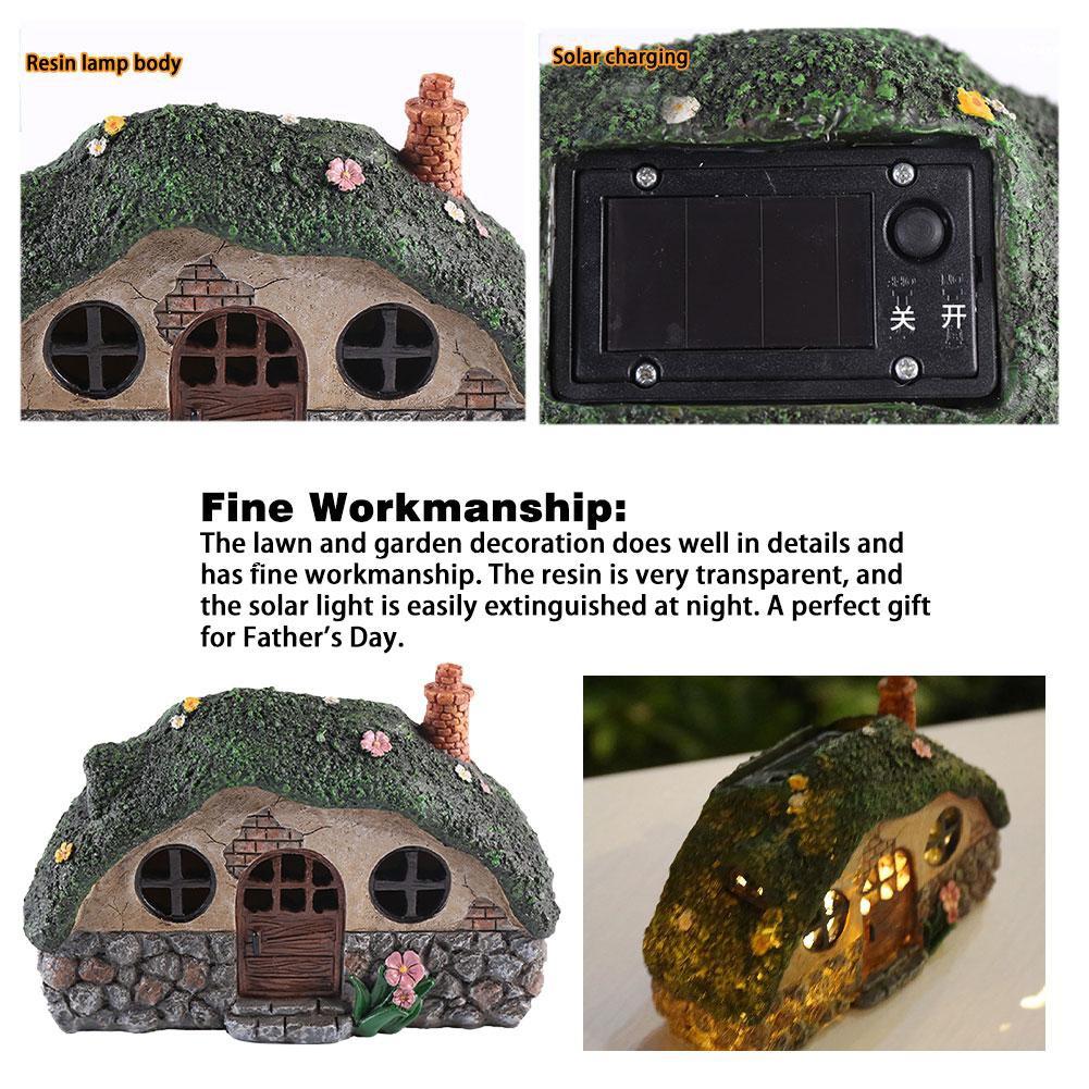 Neue lichtgesteuerte Induktions-LED-Solarleuchte, Feenhaus, hochwertige, korrosionsbeständige Rasenlampe für die Gartendekoration im Freien