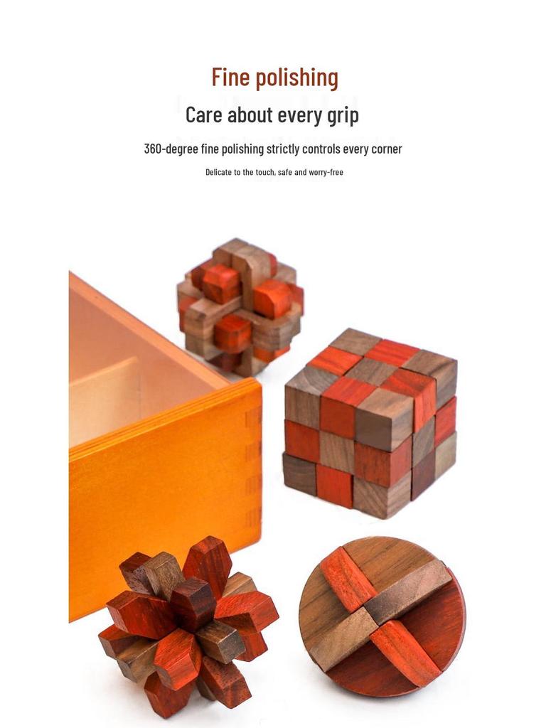 Wooden Educational Toys: Baby & Toddler Developmental Unlocking Set (6 Pieces)