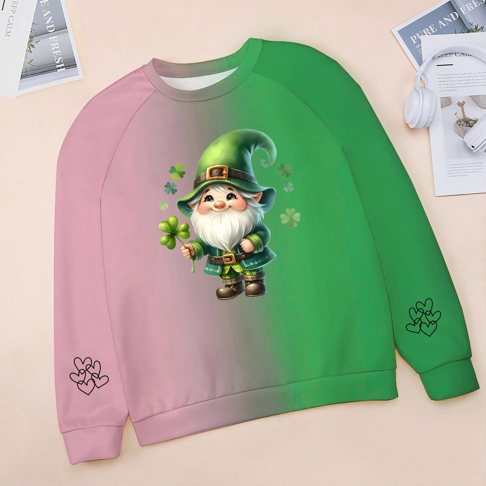 

Детская мода Neck St. Повседневная толстовка с принтом ко Дню Святого Патрика 140