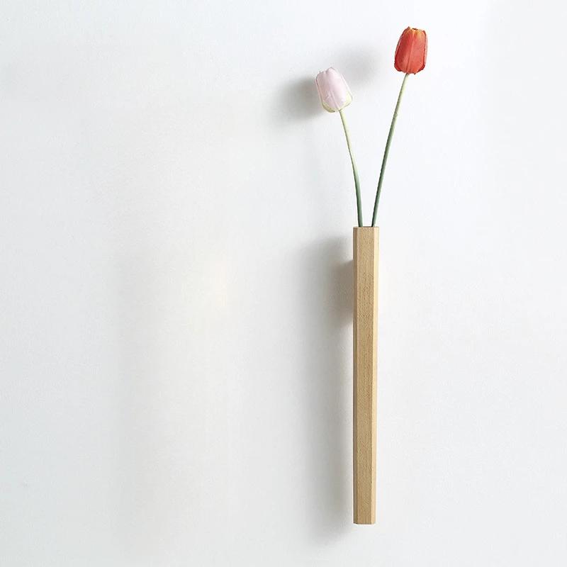 Wandhängende Vase Heimwanddekoration Veranda Wohnzimmer Böhmischer Stil Holz Massivholz Blume