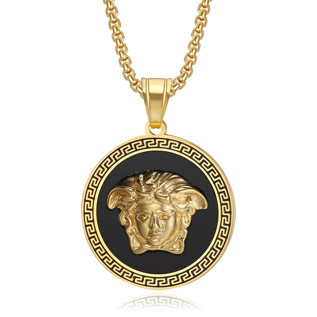 Jewelry Titanium Steel Gold-plated Diamond Greek Mythology Pendant Necklace