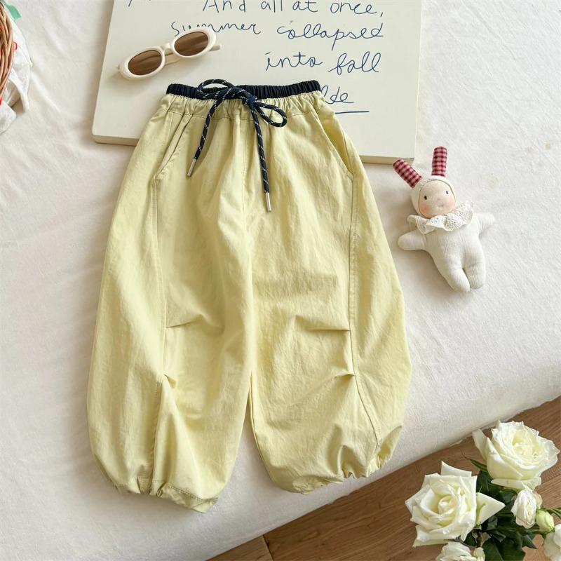 Frühlings-Mädchen Freizeithosen Kinder Lockere Hosen Baby-Mädchen Einfarbige Haremshosen Baumwolle Kleinkind Hosen Kinderkleidung